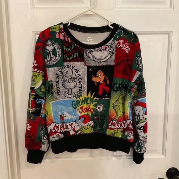 Grinch velour shirt,Justice large. - Picture 1 of 8